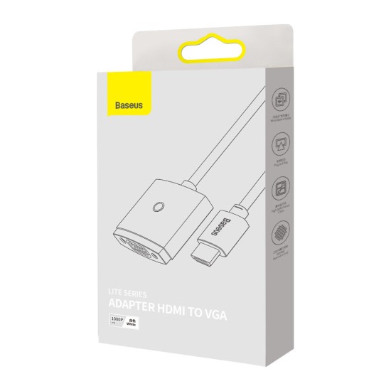 Baseus Lite Series HDMI to VGA adapter white (WKQX010002)
