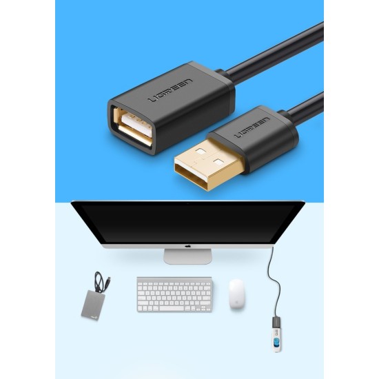 Ugreen cable adapter USB (female) - USB (male) 2m black (10316) Ugreen cable adapter USB (female) - USB (male) 2m black (10316)