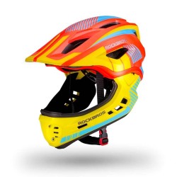 Rockbros TT-32SOYB-S children&amp;amp;#39;s bicycle helmet with detachable chinbar, size S - yellow-orange