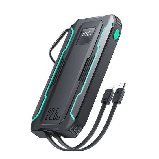 Joyroom JR-L017 22.5W 10000mAh Powerbank with built-in USB-C / Lightning cables - black Joyroom JR-L017 22.5W 10000mAh Powerbank with built-in USB-C / Lightning cables - black
