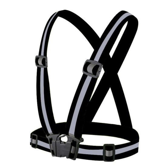 Adjustable reflective harness for running bike - black Adjustable reflective harness for running bike - black