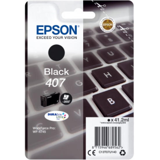 Epson 407L Keyboard DURABrite Ultra Single Black Ink