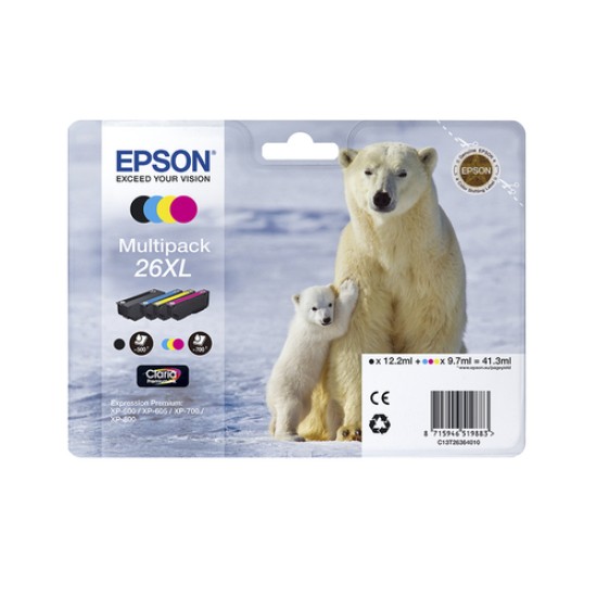 Epson Polar bear 26 Claria Premium Multipack 4-colours Ink