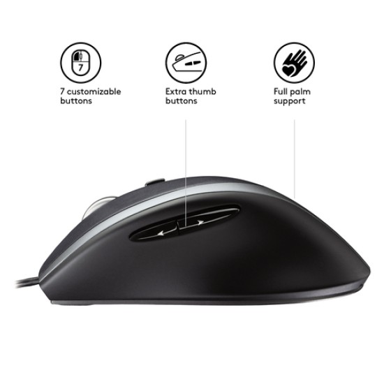 LOGITECH MOUSE WIRED USB BLACK M500 (910-003726)
