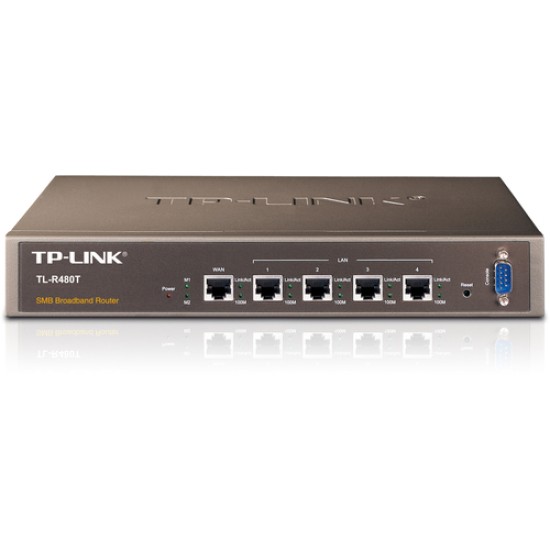 TP-LINK ROUTER, MULTI-WAN LOAD BALANCE, 1 FIXED 10/100MBPS WAN PORT + 3 CONFIGURABLE 10/100MBPS WAN/LAN PORTS + 1 FIXED 10/100MBPS LAN PORT, 1U 13-INCH RACK-MOUNTABLE STEEL CASE, 30000 CONCURRENT SESSIONS, LOAD BALANCE TP-LINK ROUTER, MULTI-WAN LOAD BALANCE, 1 FIXED 10/100MBPS WAN PORT + 3 CONFIGURABLE 10/100MBPS WAN/LAN PORTS + 1 FIXED 10/100MBPS LAN PORT, 1U 13-INCH RACK-MOUNTABLE STEEL CASE, 30000 CONCURRENT SESSIONS, LOAD BALANCE