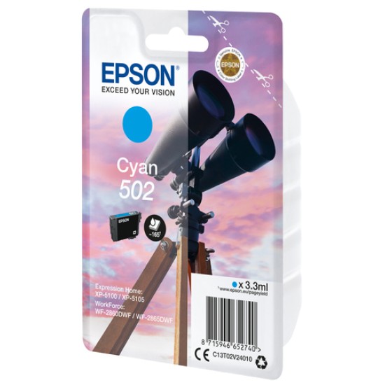 EPSON INK CARTRIDGE 502 CYAN C13T02V24010