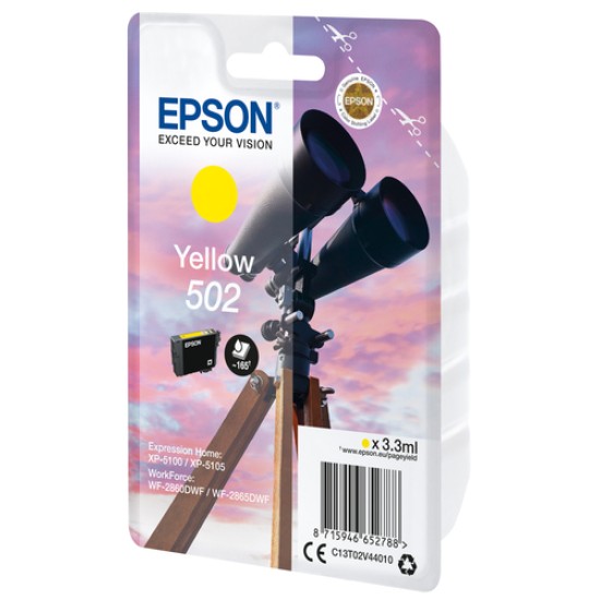 EPSON INK CARTRIDGE 502 YELLOW C13T02V44010