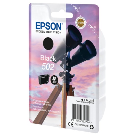 EPSON INK CARTRIDGE 502 BLK C13T02V14010 EPSON INK CARTRIDGE 502 BLK C13T02V14010