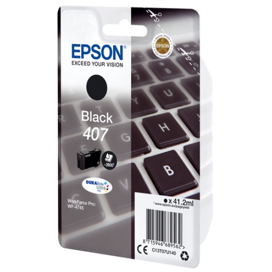 Epson 407L Keyboard DURABrite Ultra Single Black Ink