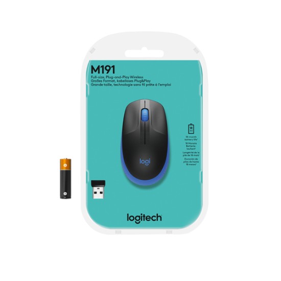 LOGITECH MOUSE WIRELESS M190 BLUE (910-005907) LOGITECH MOUSE WIRELESS M190 BLUE (910-005907)