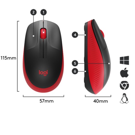 LOGITECH MOUSE WIRELESS M190 RED (910-005908) LOGITECH MOUSE WIRELESS M190 RED (910-005908)