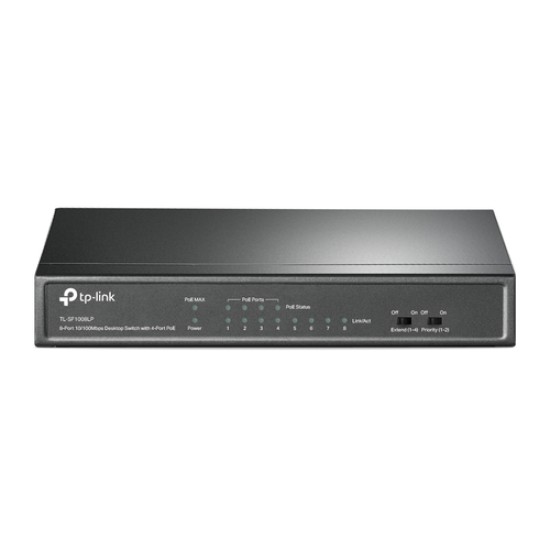 TP-LINK SWITCH 8PORTS 10/100, 4PORTS PoE+ AND 4 PORTS 10/100 LAN, 41W, UNMANAGED, DESKTOP, UK PLUG