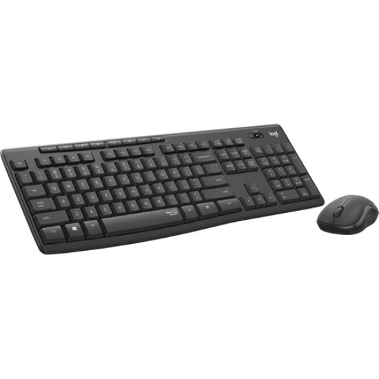 Logitech MK295 Silent Wireless Combo keyboard Mouse included Office USB QWERTZ German Graphite