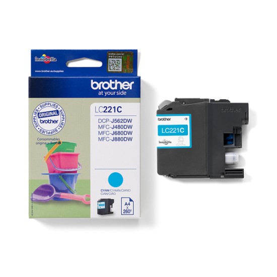 BROTHER INK CARTRIDGE LC221 CYAN MCFJ 460/480/485/680/880 & DCP562 BROTHER INK CARTRIDGE LC221 CYAN MCFJ 460/480/485/680/880 & DCP562