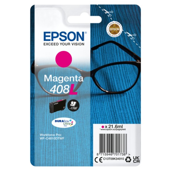 Epson 408L Spectacles DURABrite Ultra Single Magenta Ink