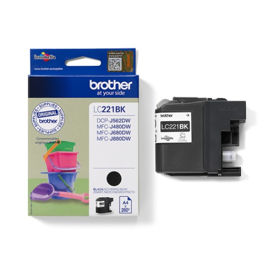 BROTHER INK CARTRIDGE LC221 BLACK  MCFJ 460/480/485/680/880 &amp;amp;amp; DCP562