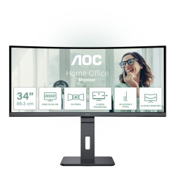 AOC CU34P3CV computer monitor 86.4 cm (34\") 3440 x 1440 pixels UltraWide Quad HD LED Black