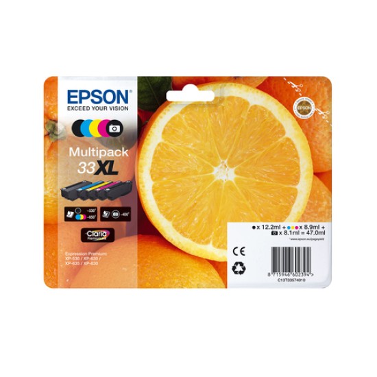 Epson Oranges 33 Claria Premium Multipack 5-colours Ink Epson Oranges 33 Claria Premium Multipack 5-colours Ink