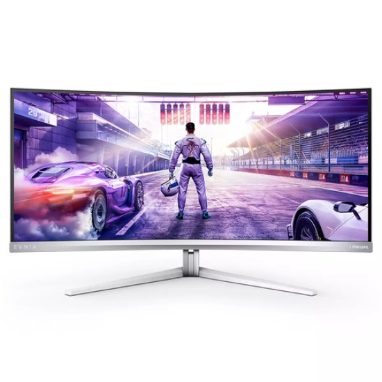 PHILIPS MONITOR 34'', EVNIA, GAMING, CURVED, CUR QD OLED, G, 3440x1440, 175 Hz, 0.03 MS, 32:9, G-SYNC, AMD FREESYNC™ TECHNOLOGY-PREMIUM PRO, SPEAKERS, HEIGHT ADJUSTABLE, SWIVEL, TILT, HDMI X 2, DP X 1, USB-C, USB HUB, WHITE, 3YW PHILIPS MONITOR 34, EVNIA, GAMING, CURVED, CUR QD OLED, G, 3440x1440, 175 Hz, 0.03 MS, 32:9, G-SYNC, AMD FREESYNC™ TECHNOLOGY-PREMIUM PRO, SPEAKERS, HEIGHT ADJUSTABLE, SWIVEL, TILT, HDMI X 2, DP X 1, USB-C, USB HUB, WHITE, 3YW