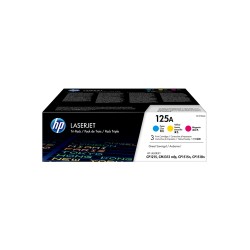 HP 125A 3-pack Cyan/Magenta/Yellow Original LaserJet Toner Cartridges HP 125A 3-pack Cyan/Magenta/Yellow Original LaserJet Toner Cartridges