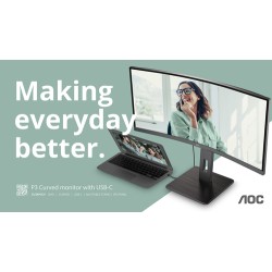 AOC CU34P3CV computer monitor 86.4 cm (34\") 3440 x 1440 pixels UltraWide Quad HD LED Black AOC CU34P3CV computer monitor 86.4 cm (34\") 3440 x 1440 pixels UltraWide Quad HD LED Black