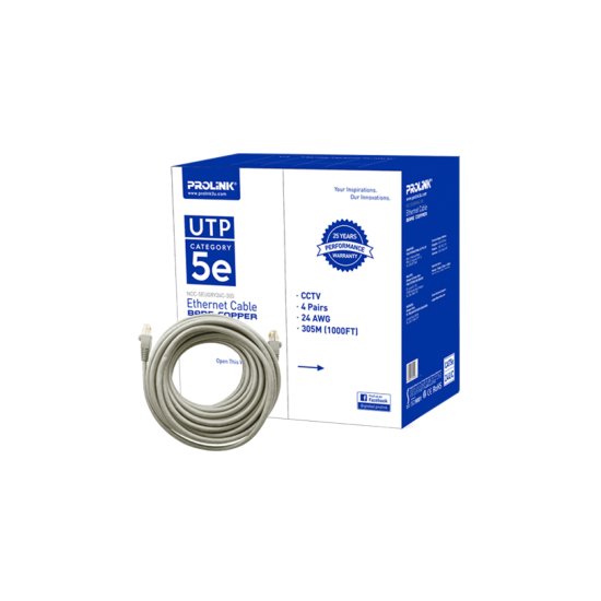 CAT-5E 24UC-GRY PROLiNK UTP Network Cable Bare Copper