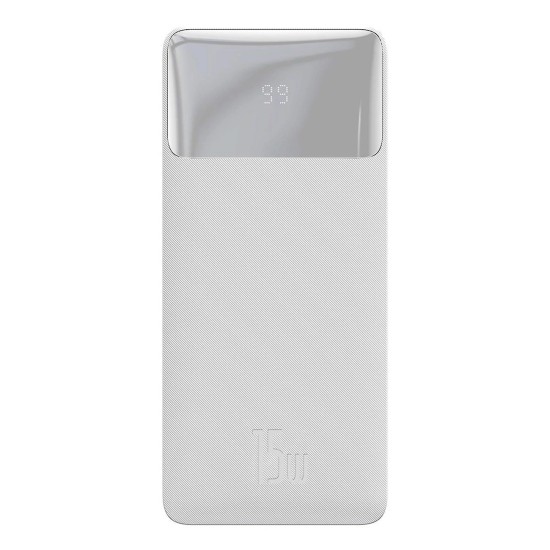 Baseus Bipow power bank with display 30000mAh 15W white (Overseas Edition) + USB-A - Micro USB cable 0.25m white (PPBD050202)