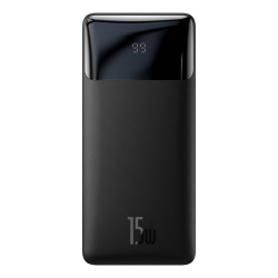 Baseus Bipow powerbank with display 10000mAh 15W black (Overseas Edition) + USB-A - Micro USB cable 0.25m black (PPBD050001)