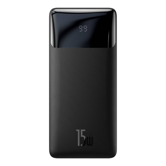 Baseus Bipow powerbank with display 10000mAh 15W black (Overseas Edition) + USB-A - Micro USB cable 0.25m black (PPBD050001)