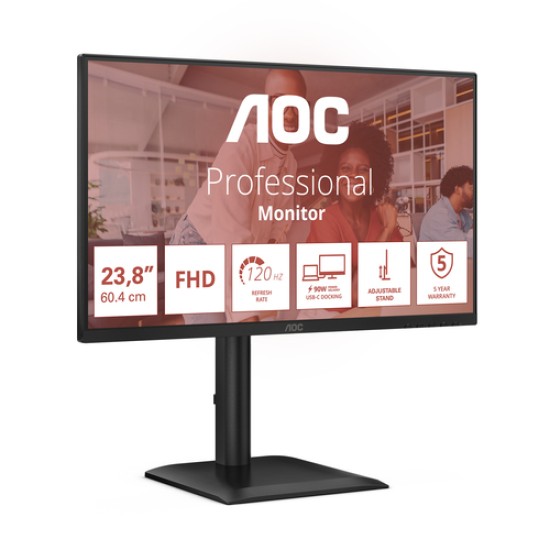 AOC E4 24E4CV computer monitor 60.5 cm (23.8\") 1920 x 1080 pixels Full HD LED Black