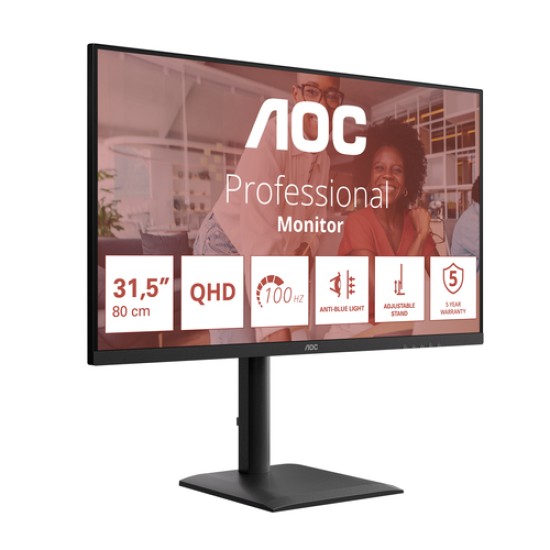 AOC E4 Q32E4U computer monitor 80 cm (31.5\") 2560 x 1440 pixels Quad HD LED Black