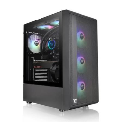 Thermaltake S200 TG ARGB/Black/Win/SPCC/Tempered Glass*1/120mm ARGB Lite Fan*3/Brown Box