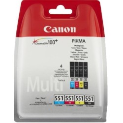 CANON INK CARTRIDGE CLI-551XL(BLACK, CYAN, MAGENTA, YELLOW)+ PHOTO PAPER 4X6 PP-201 50 SHEETS, FOR IP7250, MG6350, MG5450, MX925, MG7150, MG5550, MG7550, IX6850, MG5650