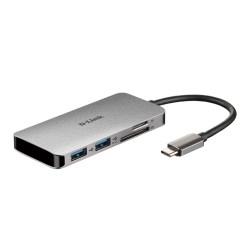 DLINK ADAPTER 6-IN-1 USB-C HUB, HDMI 4K@60HZ, USB C, USB A, PD 100WATTS; 2*USB-A 3.1 GEN2 DATA TRANSFER 10GB/S 5V/1.5A FAST CHARGING; 2*USB-C 3.1 GEN2 DATA TRANSFER 10GB/S 5V/1.5A FAST CHARGING