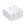 DLINK KEYSTONE BOX WITH DUAL PORT JACKS WITH SHUTTER, 65x63.2x30mm, WHITE COLOR