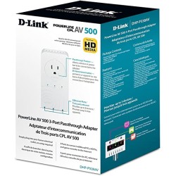 DLINK POWERLINE AV 500MBPS PASSTHROUGH ADAPTER, 3x10/100MBPS PORT UK PLUG DLINK POWERLINE AV 500MBPS PASSTHROUGH ADAPTER, 3x10/100MBPS PORT UK PLUG
