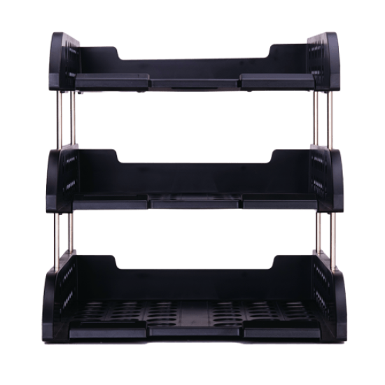 DELI PVC TRAY 3-TIER BLACK  DL-9217-B