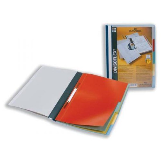 DURABLE PVC FLAT FILE A4 WITH 4TABS DIVISOFILE 2557