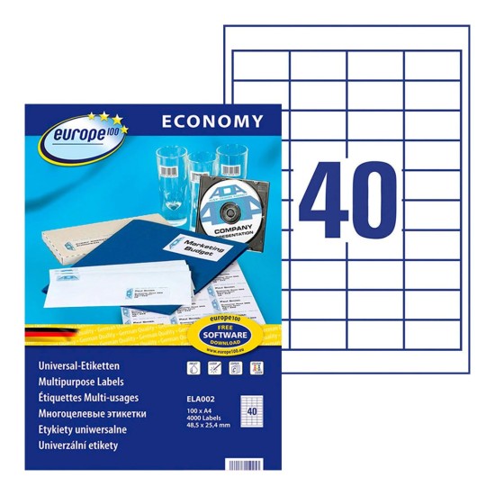 ECONOMY/AVERY LABELS 48.5X25.4MM ELA002 ECONOMY/AVERY LABELS 48.5X25.4MM ELA002